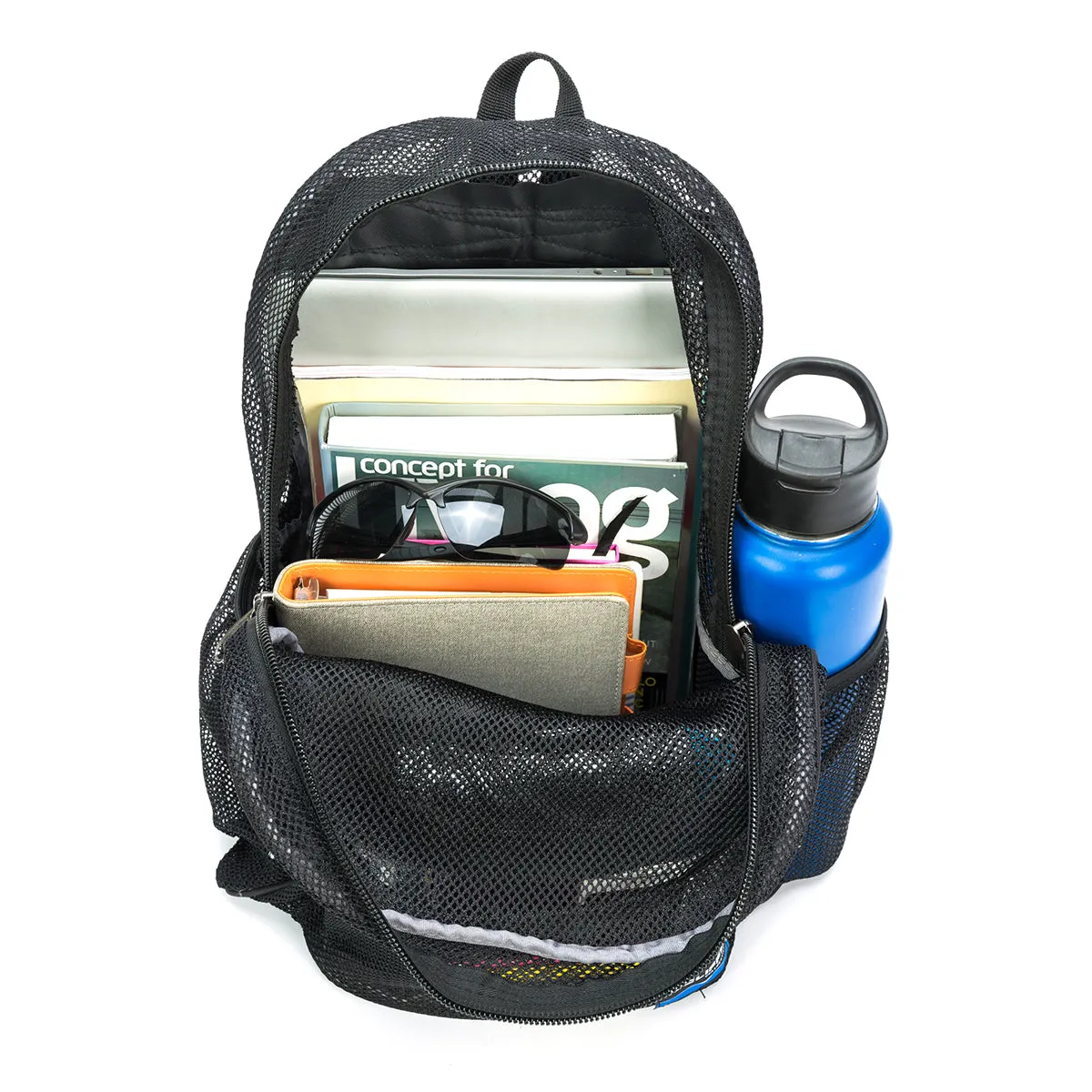 - 20 PACKS | $11.49 PER PACK ||    Wholesale Case Lot: 20 pcs Heavy Duty Classic Gym Student Mesh See Through Netting Backpack Padded Straps
