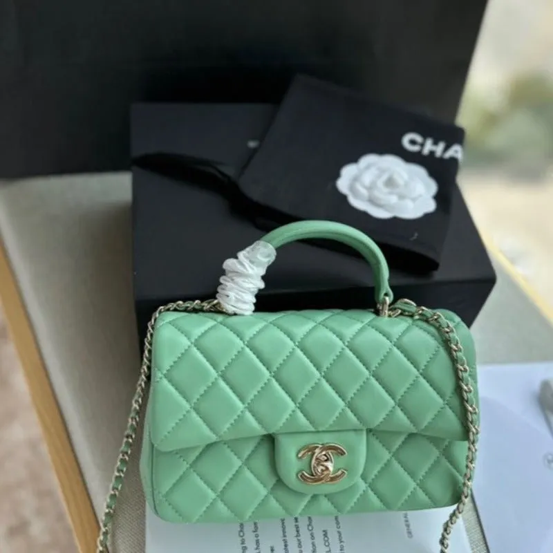- Exclusive offer Flap Green Urgent clearance Bag ESMEE With Mint Top Handle