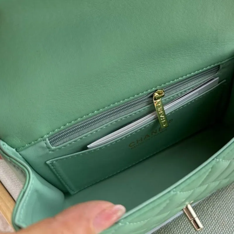 - Exclusive offer Flap Green Urgent clearance Bag ESMEE With Mint Top Handle