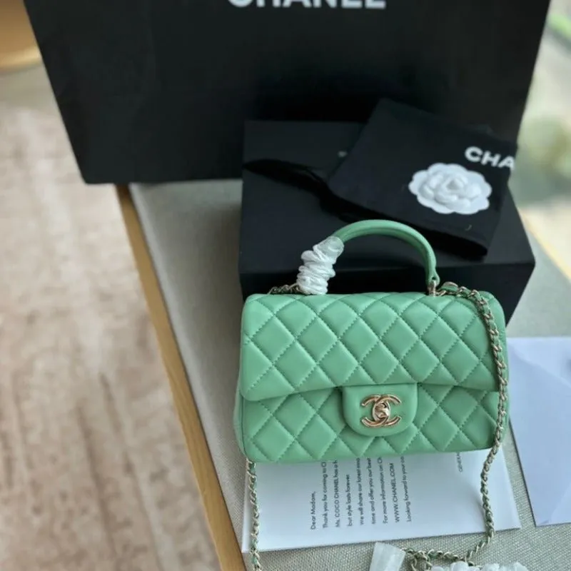 - Exclusive offer Flap Green Urgent clearance Bag ESMEE With Mint Top Handle