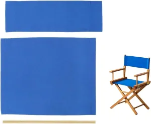 1 Set Director Chair Canvas Replacement with Wood Stick,21.2" L x 16.1" W Portable Replacement Cover Canvas for Directors Chair,Casual Home Directors Chairs Replacements Canvas (Blue)