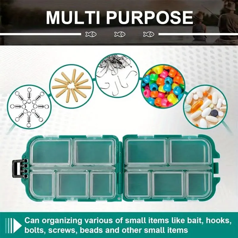 10-Compartment Plastic Organizer Box, Compact Storage