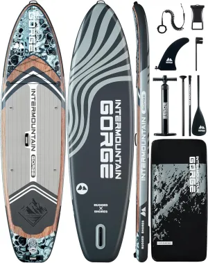 11'x34 Ultra Wide Paddleboard, Inflatable SUP&430lb Capacity for All Skill, Stand-up Paddle Board for Adults, Yoga/Fishing/Family, EVA Deck, US Fin, High-Pressure Pump, 100L Bag, Safety Leash