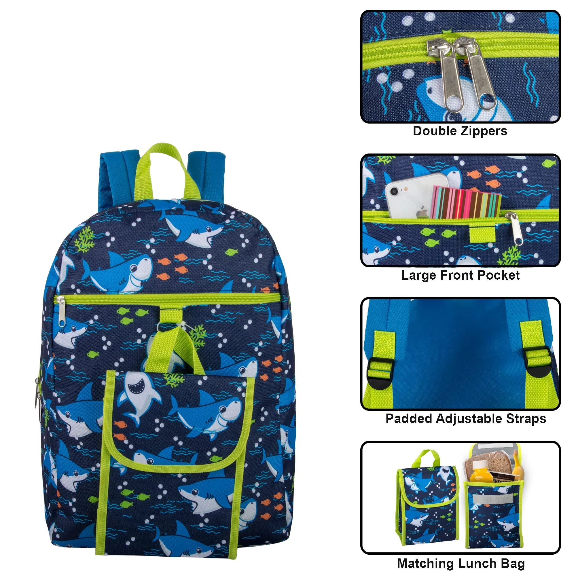 16 Inch Backpack With Matching Lunch Bag ( 1 Case=24Pcs)