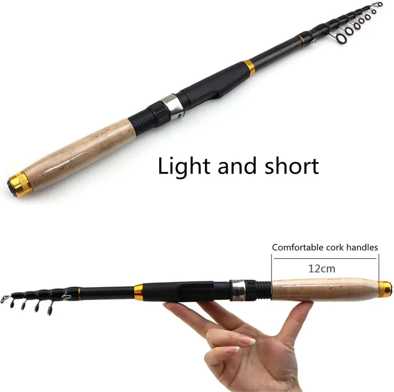 1.8m-3.0m Multifunction Spinning Rod Carbon Fishing Fish Pole Telescopic Travel Fishing Rod Ultrashort Fishing Tackle for Outdoor