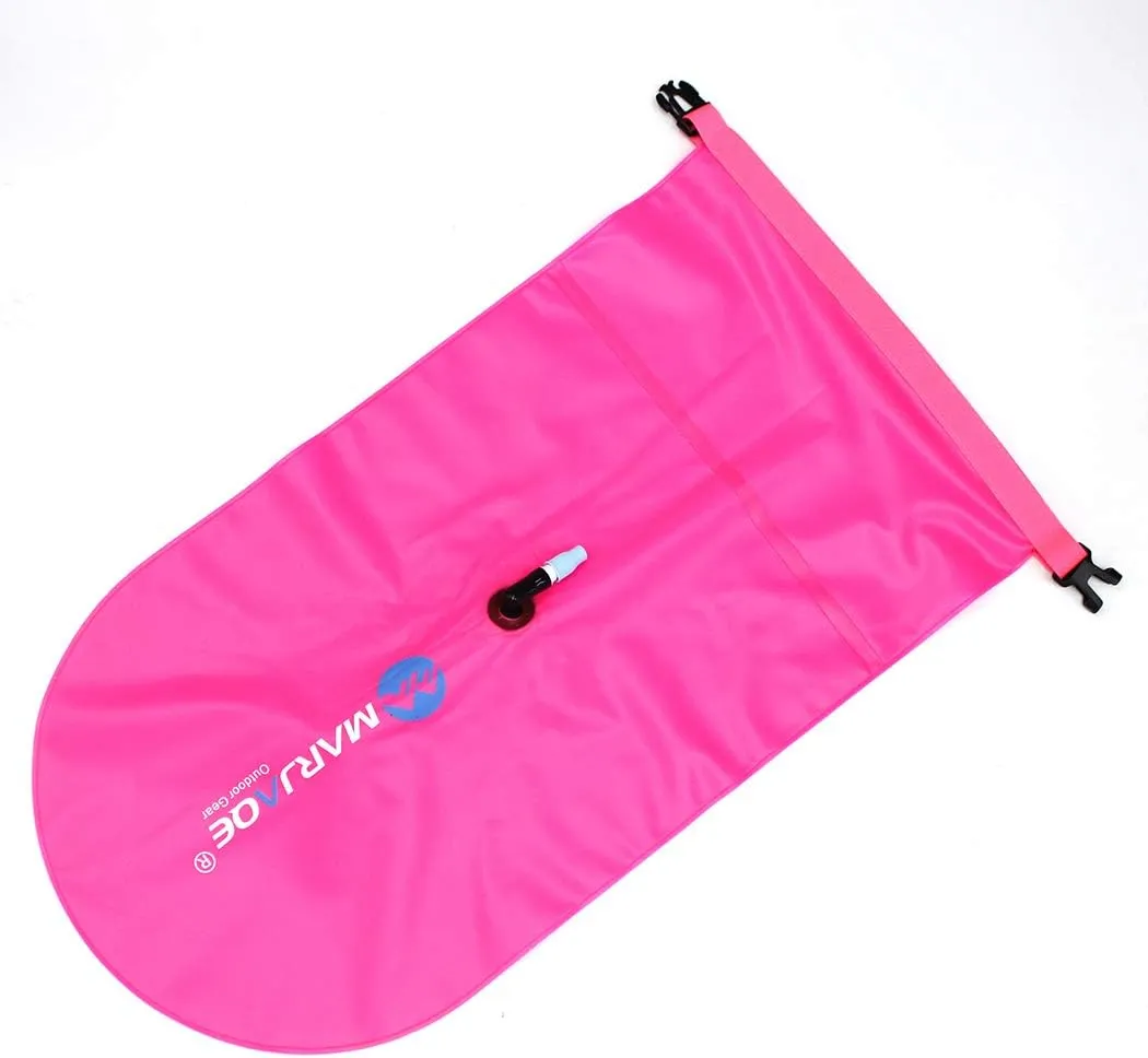 20L Storage Swim Buoy for Open Water Swimmers ，Waterproof Dry Bag Swim Safety Float