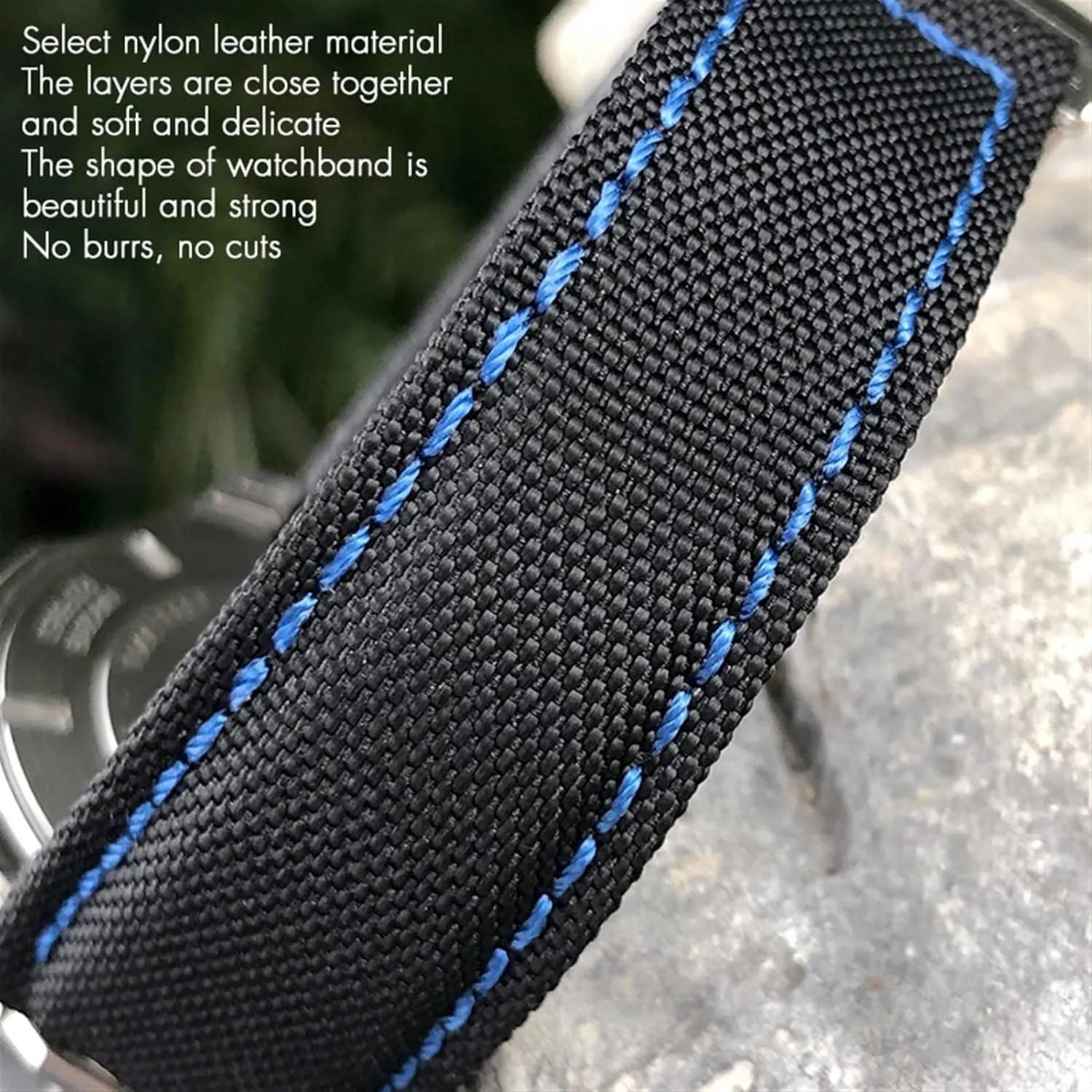 20mm 22mm Watch Bracelets Canvas Nylon Leather Watch Strap Fold Buckle Black Watch Band，For Tag Heuer CARRERA AQUARACER Series Watch Band Replace
