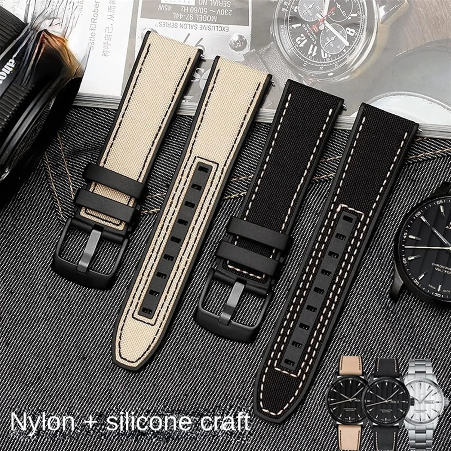 22mm canvas Rubber Watch Strap Men Wrist Band Bracelet for Omega Series soft watchband Bracelet