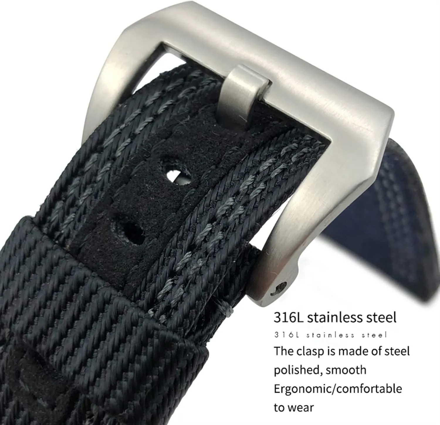 26mm Quality Nylon Canvas Cow Watch Strap Watchband For Panerai Pam985 Submersiblea Luminor Accessories Bracelet