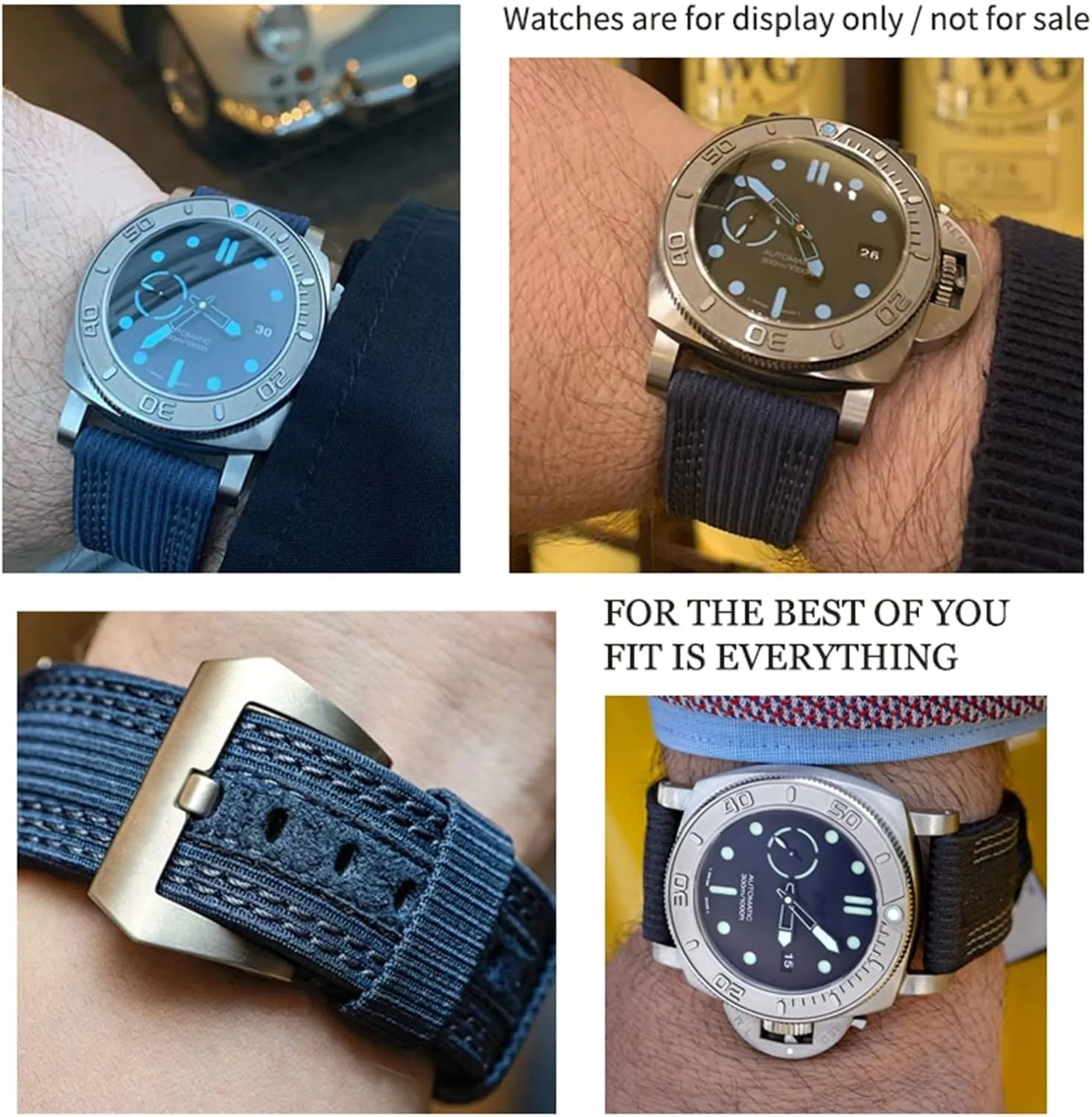 26mm Quality Nylon Canvas Cow Watch Strap Watchband For Panerai Pam985 Submersiblea Luminor Accessories Bracelet