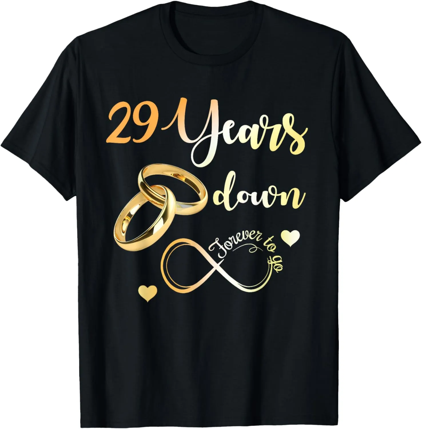 29 Years Down Forever To Go 29th Wedding Anniversary Couple T-Shirt