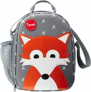 3 Sprouts Kids Lunch Bag - Durable Lunch Box for Boys and Girls - Kids Lunch Box - Perfect for Daycare, School and Travel - Insulated Fabric, Water Bottle Holder - Ideal for Children 3 , Fox