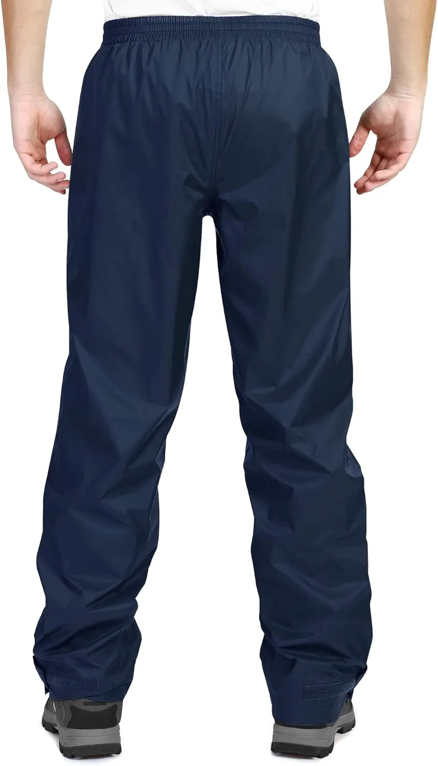 33,000ft Men's Rain Pants, Waterproof Rain Over Pants, Windproof Outdoor Pants for Hiking, Fishing