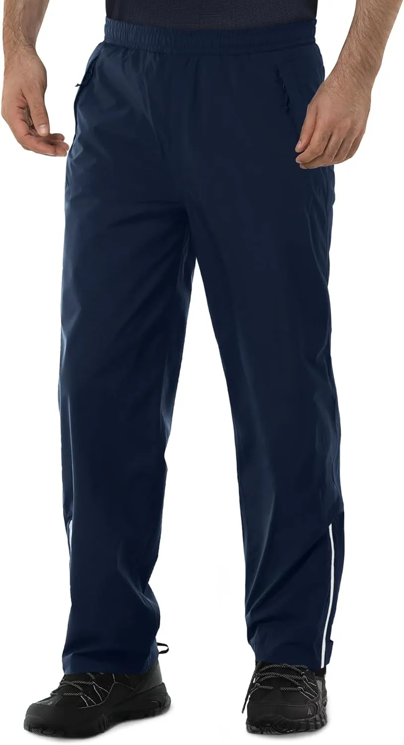 33,000ft Men's Rain Pants Waterproof, Windproof Lightweight Outdoor Rain Over Pants for Fishing Golf Work Hiking