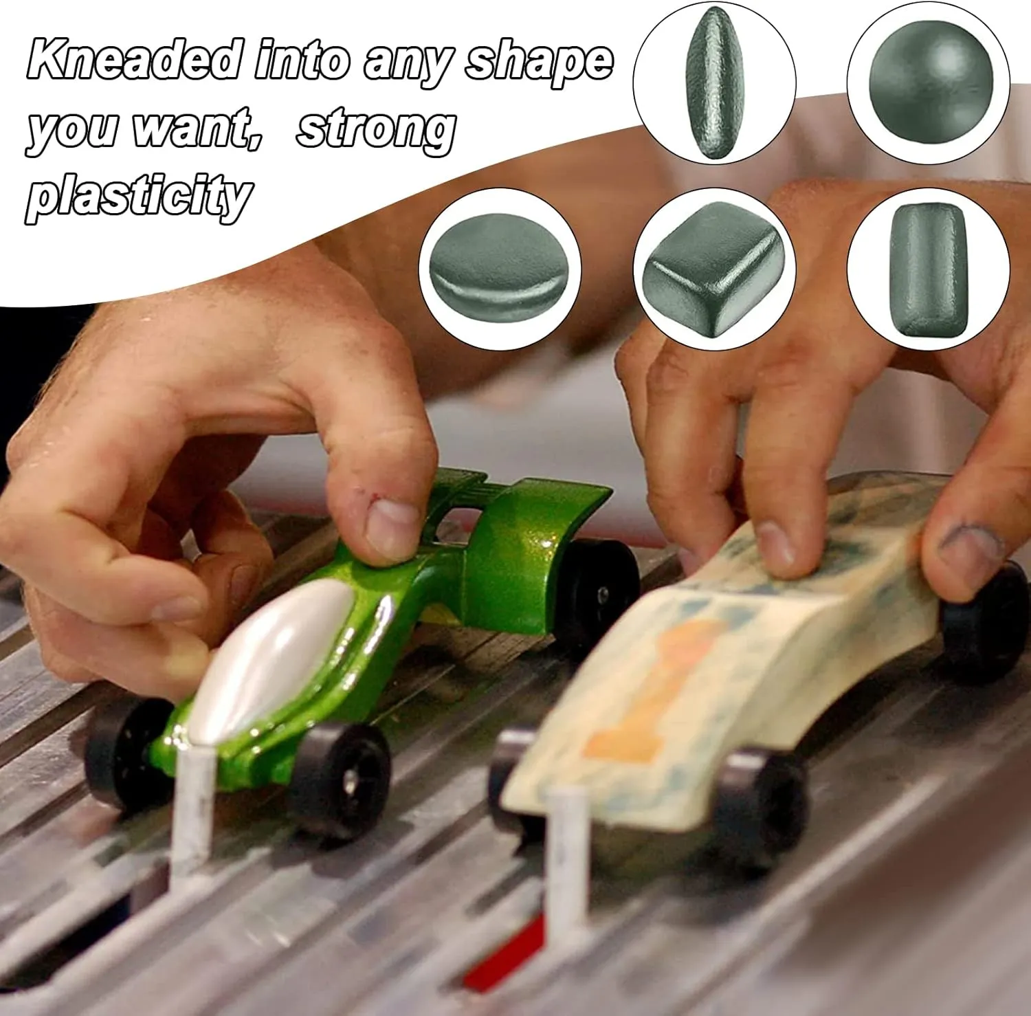 3oz Tungsten Fishing Putty Weights - 6pcs (0.5oz Each) - Black, Green, Brown - Fishing Weight & Pinewood Derby Cars