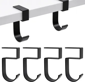 4 Pcs Purse Hook for Table Nail Free Handbag Hanger for Desk Heavy Duty Purse Hook for Hanging Bags Umbrellas Keys Cups Headphone(Black)