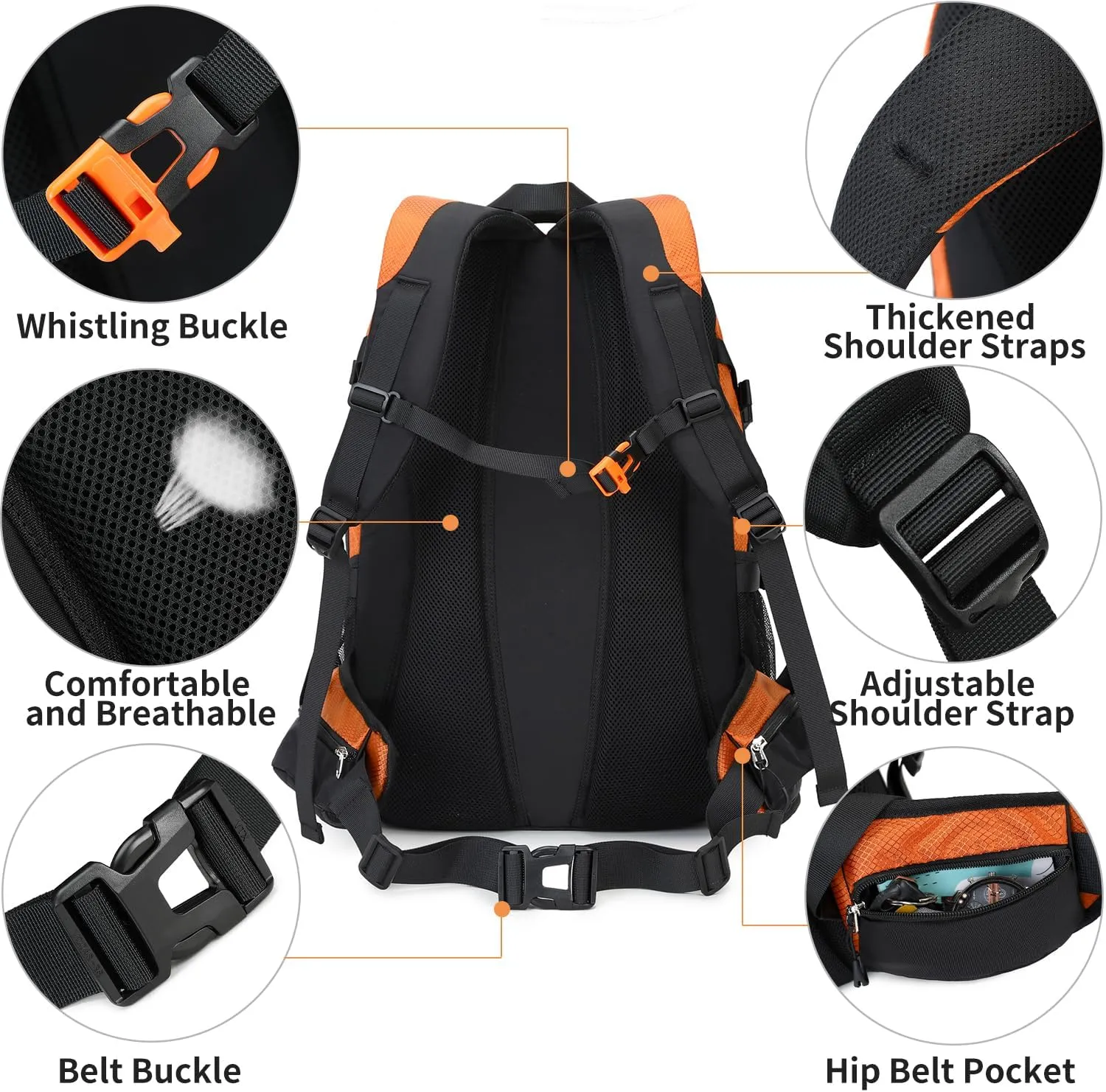 40L Hiking Backpack Waterproof Lightweight Daypack Travel Sports Camping Backpack for Men Women