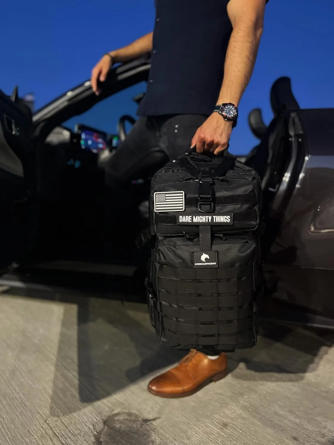 45L Elite Tactical Backpack | 3X Stronger Work & Military Backpack | Water Resistant and Heavy Duty | 3 Day MOLLE Bug Out Bag (Carbon Black)