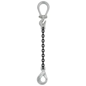 5/16" x 15' - Domestic Adjustable Single Leg Chain Sling with Crosby Self-Locking Hook - Grade 100