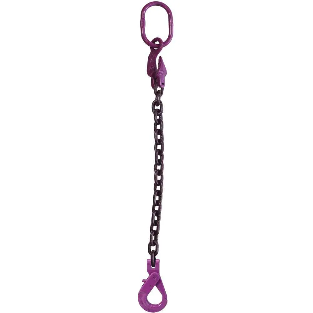 5/8" x 10' - Adjustable Single Leg Chain Sling w/ Self-Locking Hook - Grade 100
