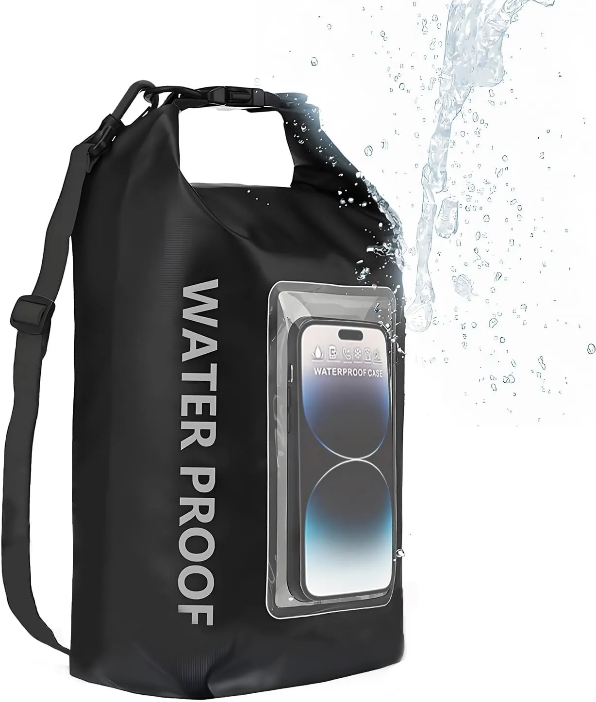 5L Waterproof Dry Bag, IPX6 Roll Top Waterproof Backpack w/Phone Case/Pouch, Kayak Fishing Accessories For Kayaking, Fishing, Boating, Travel, Camping and Beach
