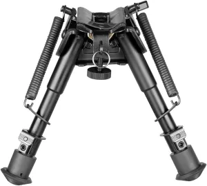 6-9 Inch Tactical Swivel Bipod Foldable Notched Legs Pivot Tilt with Pod-loc for Hunting and Shooting