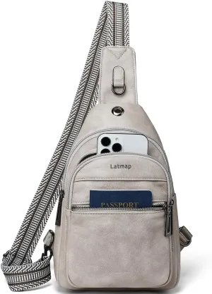 7L Sling Bag For Women Men Crossbody Shoulder Tote Blet Bags Backpack Fanny Pack Travel Purse Faux Leather