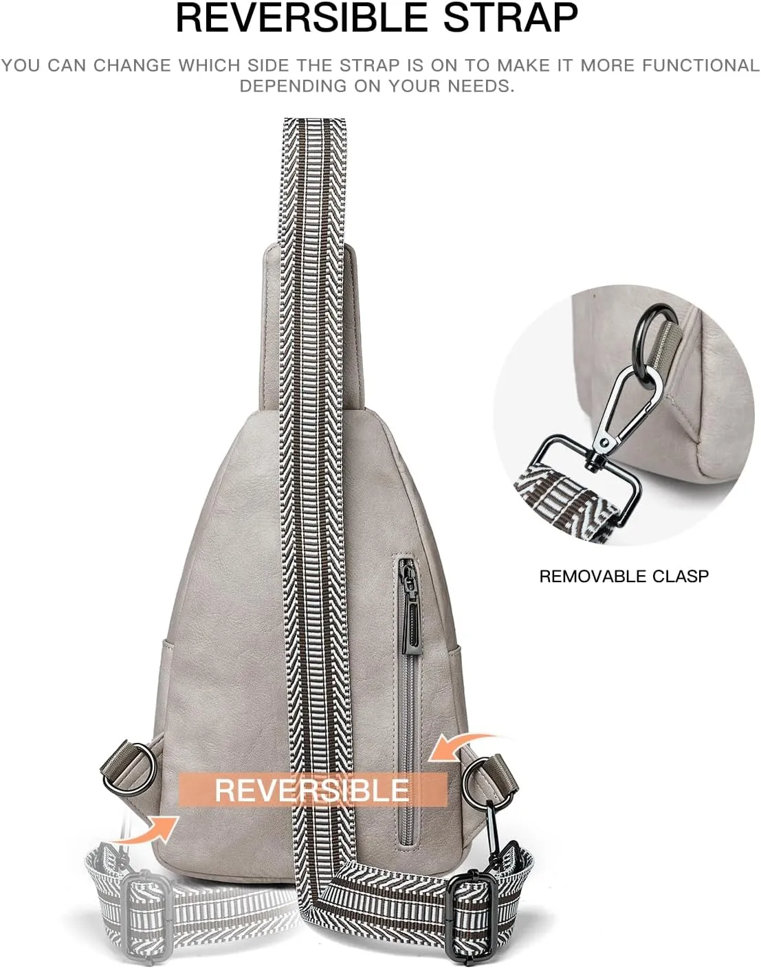 7L Sling Bag For Women Men Crossbody Shoulder Tote Blet Bags Backpack Fanny Pack Travel Purse Faux Leather