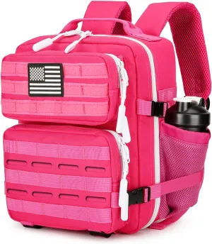 9L Mini Tactical Backpack 9L Assault Pack 9L Tactical Backpack Hiking Fitness Backpack（Rose Red）