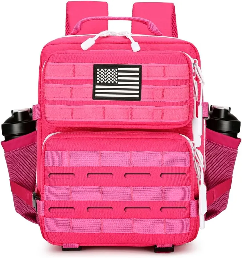9L Mini Tactical Backpack 9L Assault Pack 9L Tactical Backpack Hiking Fitness Backpack（Rose Red）
