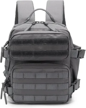 9L Mini Tactical Backpack, Multi-Purpose Rucksack,Small Gym Bag, EDC Molle, for Men and Women (Grey)