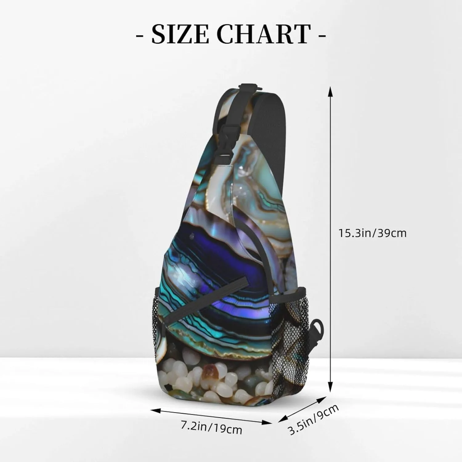 Abalone nacre Print Sling Backpack, Sling Bag, Crossbody Chest Bag Daypack, for Hiking Travel