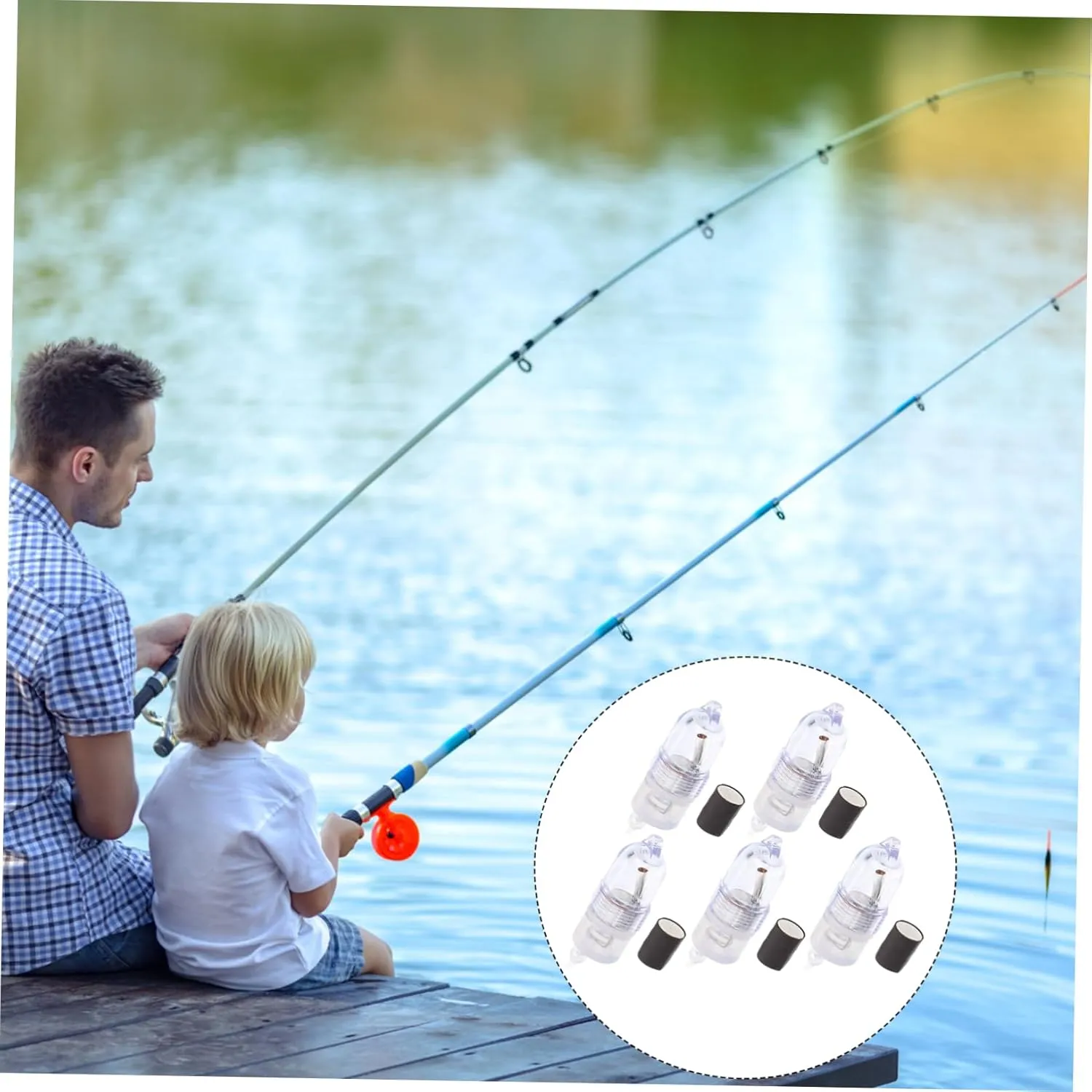 ABOOFAN 3sets Practical Fishing Glow Sticks Multi-Function Outdoor Fishing Warning Lights Led Signal Lamps 5pcs*3