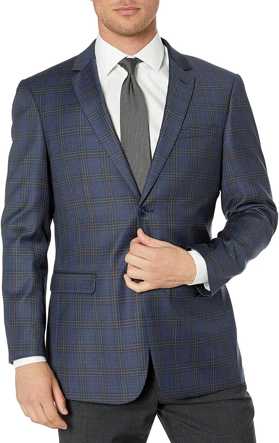 Adam Baker Men's Single Breasted Ultra Slim Fit Wool Blazer/Sport Coat - Many Styles and Colors