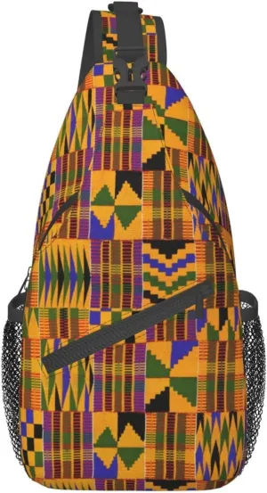African Art Shoulder Bag African Sling Backpack Daypack Casual Backpack African Ethnic Hiking Bag Backpack Bag