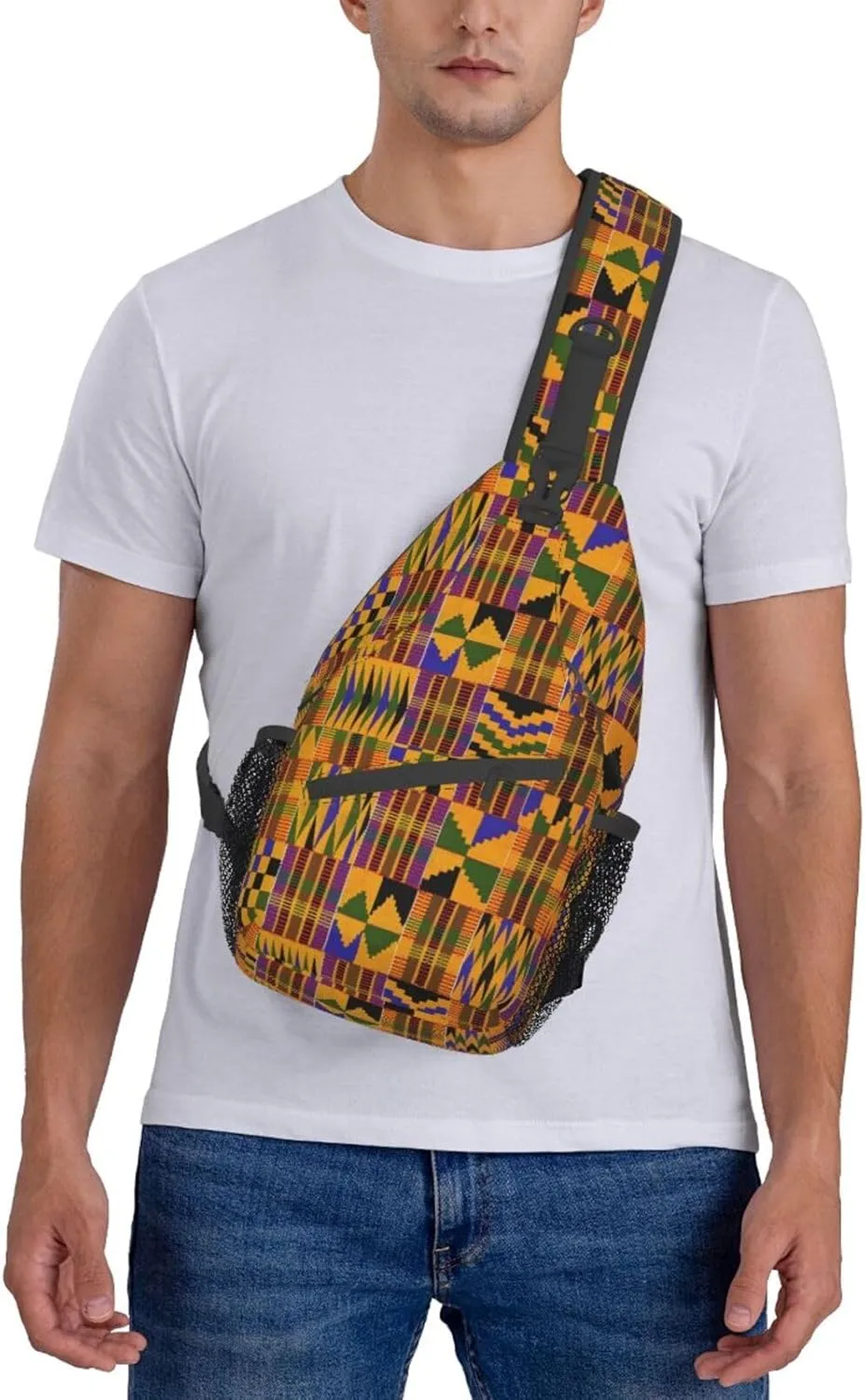 African Art Shoulder Bag African Sling Backpack Daypack Casual Backpack African Ethnic Hiking Bag Backpack Bag