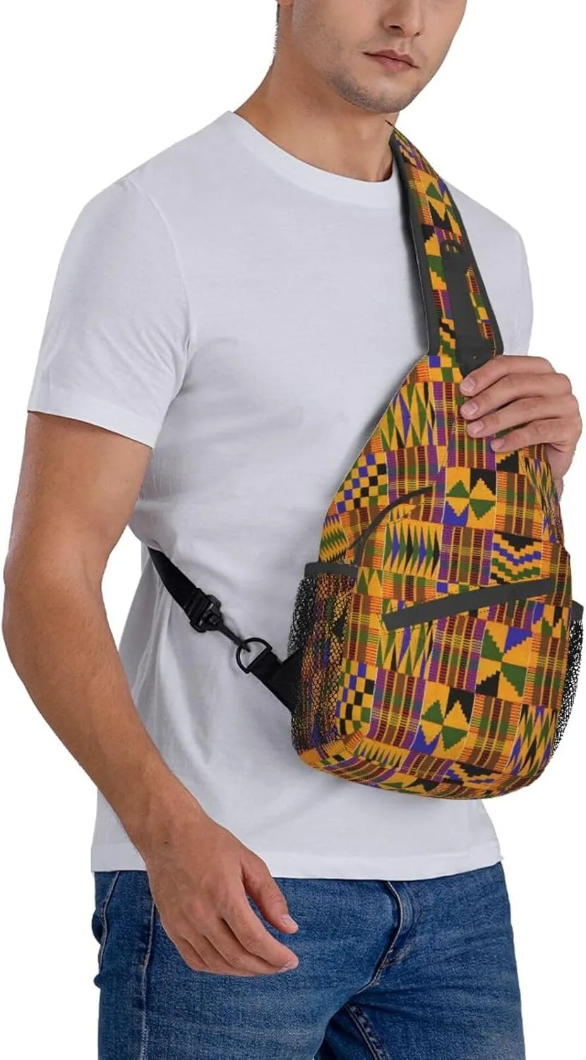 African Art Shoulder Bag African Sling Backpack Daypack Casual Backpack African Ethnic Hiking Bag Backpack Bag