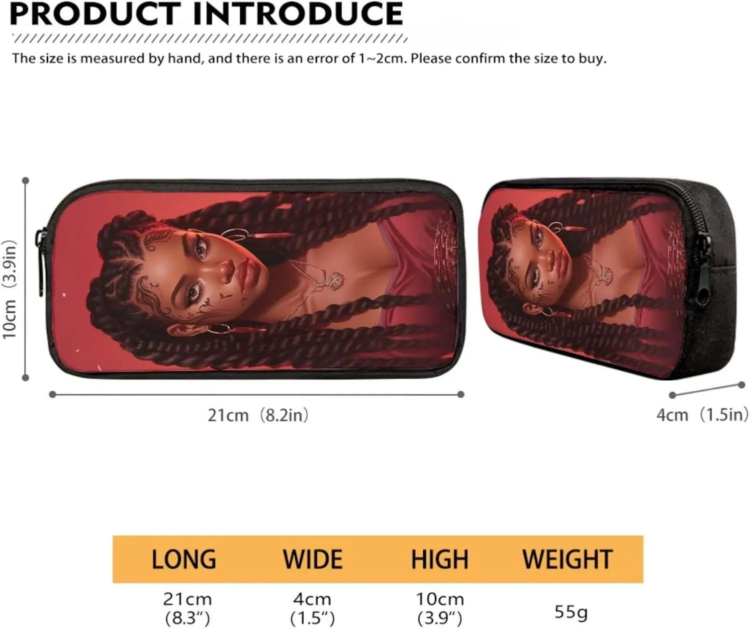 African Girl Art Design Backpack Set, Children's Travel Bookbag Schoolbag Backpacks Rucksack for Laptop Computer Tablet Lunch Tote Bag Pen Case Water Bottle Cover Cup Accessories, Red