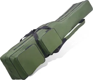 AGOOL Fishing Rod Case 4.27 ft Portable Pole Bag for Travel - Waterproof Reel Organizer Oxford Gear Bag for Saltwater Freshwater Ice Fishing Gift