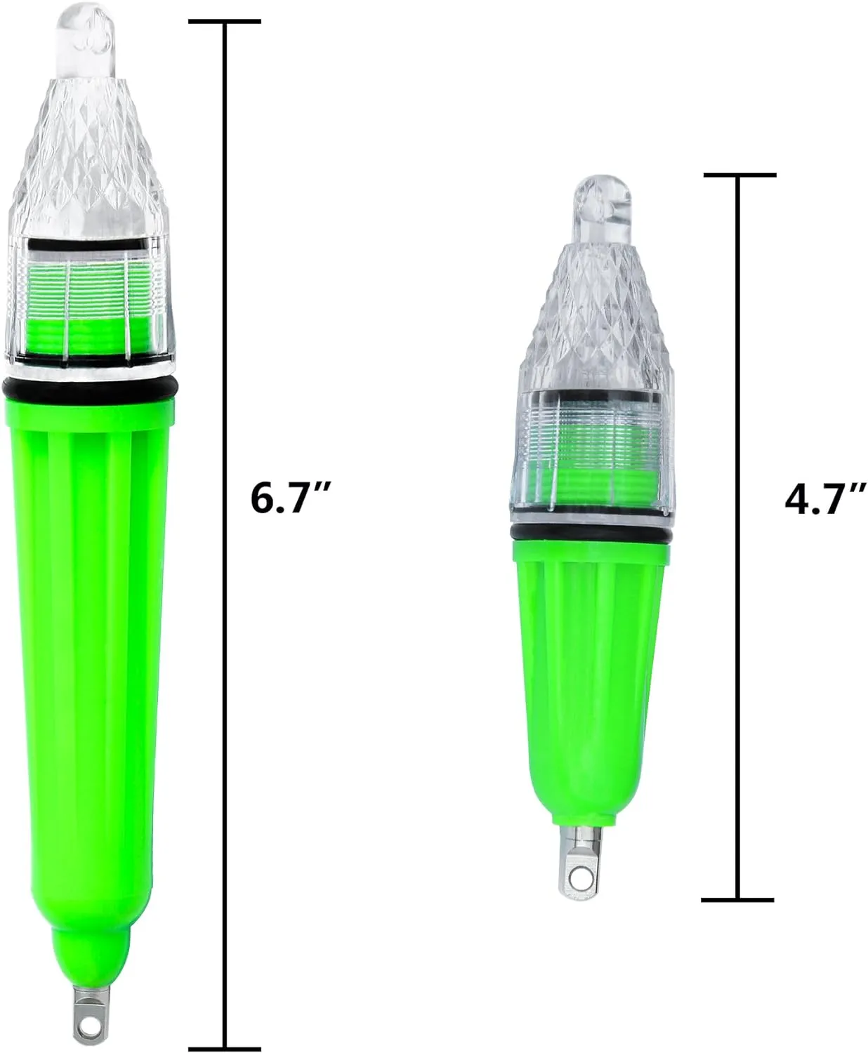 AGOOL Underwater Fishing Light, 4pcs Deep Drop Fishing Light Waterproof Flashing LED Night Fishing Light Attractive Light Green Light Bait Lure Lamp Fishing Bait Lure 5 Colors 6.7 inch 4.7 inch
