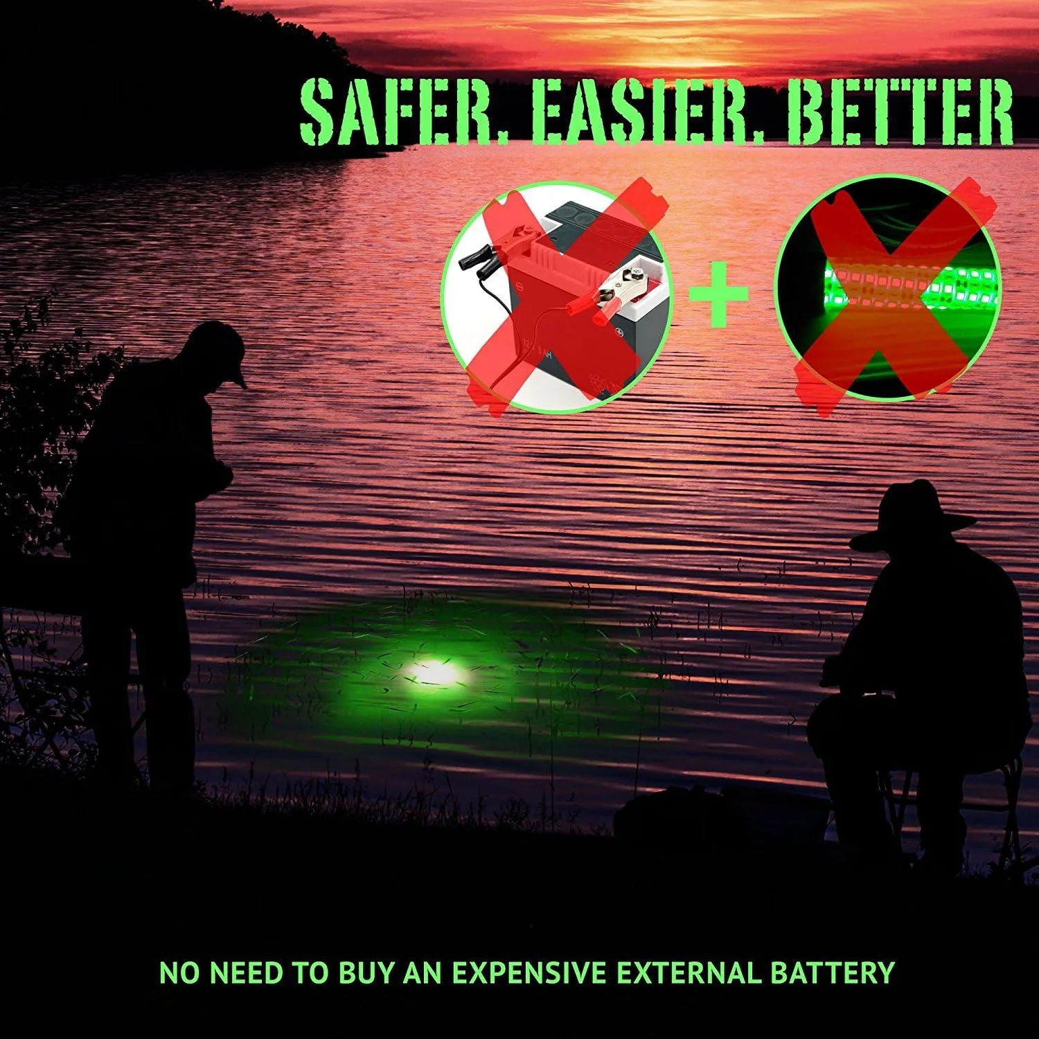 AGOOL Underwater Fishing Light, 4pcs Deep Drop Fishing Light Waterproof Flashing LED Night Fishing Light Attractive Light Green Light Bait Lure Lamp Fishing Bait Lure 5 Colors 6.7 inch 4.7 inch