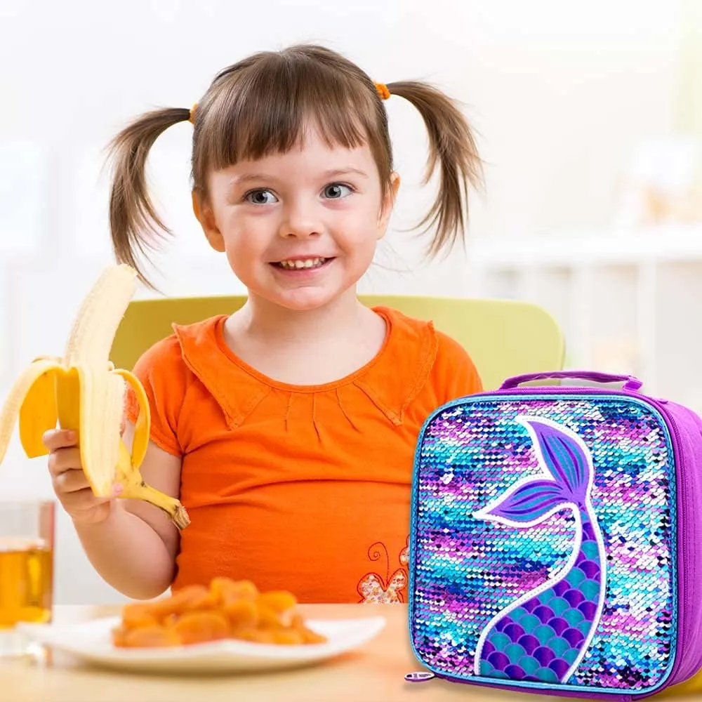 AGSDON 3PCS Backpacks for Kids, 16" Little Kid Preschool School Bookbag and Lunch Box - Unicorn/Mermaid/Flamingo/Dinosaur
