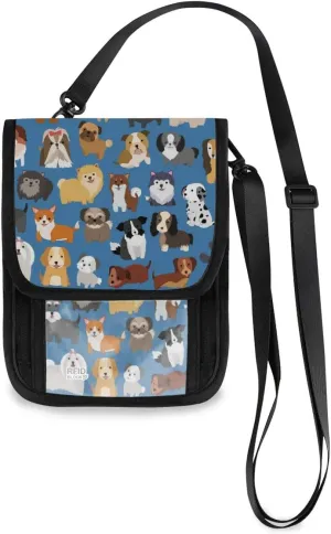 ALAZA Cute Dog And Puppy Small Crossbody Wallet Purse Cell Phone Bag Rfid Passport Holder with Credit Card Slots