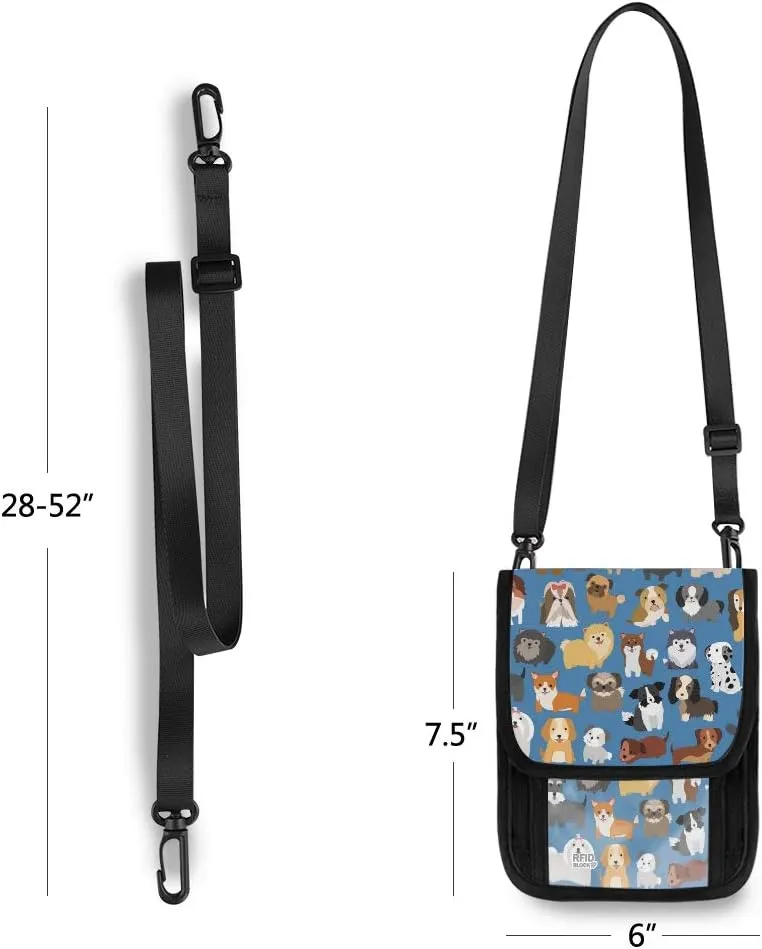 ALAZA Cute Dog And Puppy Small Crossbody Wallet Purse Cell Phone Bag Rfid Passport Holder with Credit Card Slots