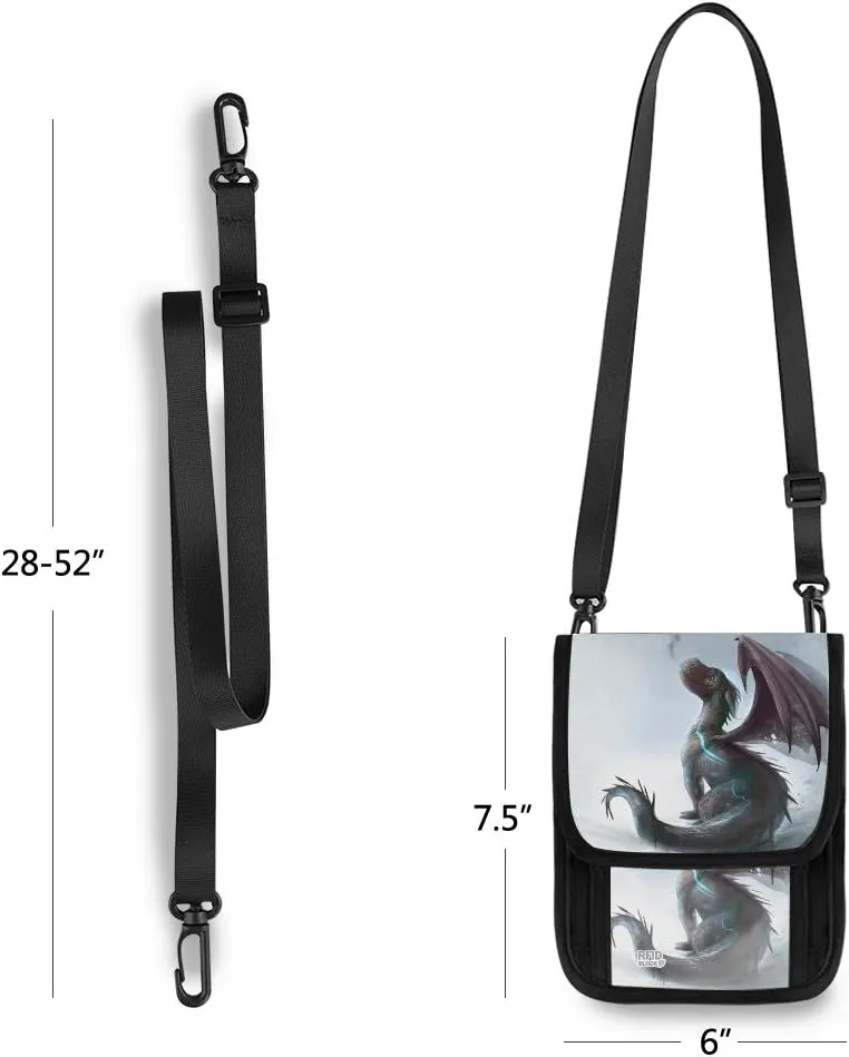 ALAZA Cute Dragon Winter Snow Small Crossbody Wallet Purse Cell Phone Bag Rfid Passport Holder with Credit Card Slots