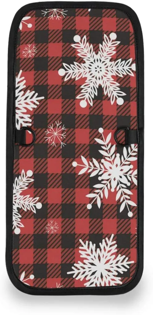 ALAZA Snowflakes Red Black Buffalo Plaid Check Small Crossbody Wallet Purse Cell Phone Bag Rfid Passport Holder with Credit Card Slots