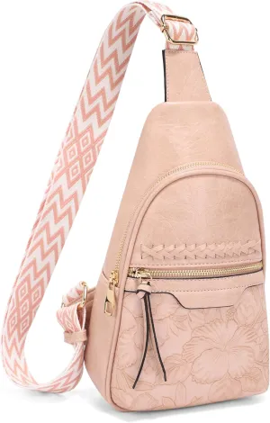 ALYSSA Large Sling Bag for Women Faux Leather Crossbody Fanny Pack Backpack Cross Body Purses 7L Crossbody Bags for Women