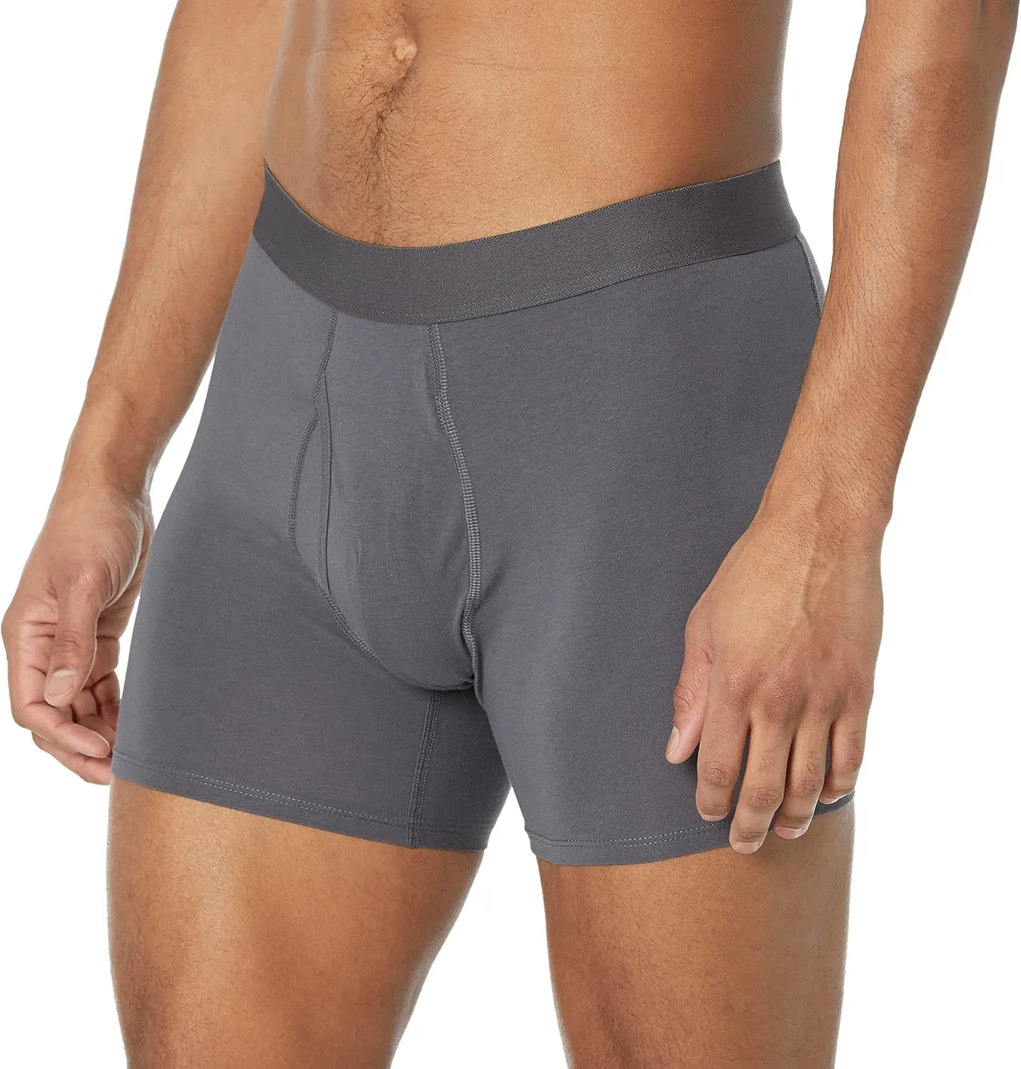 Amazon Essentials Men's Cotton Jersey Boxer Briefs (Available in Big & Tall), 5-Pack