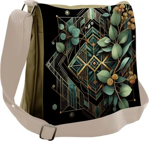 Ambesonne Eucalyptus Leaves Messenger Bag, Art Deco Botany, Unisex Cross-body