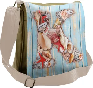 Ambesonne Letter K Messenger Bag, Letter K Invertebrates, Unisex Cross-body